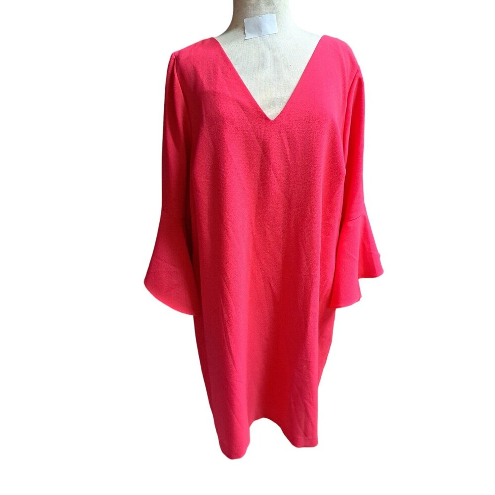 Eliza J. Dramatic Bell Sleeves Shift Pink Dress Women's Size 18W
